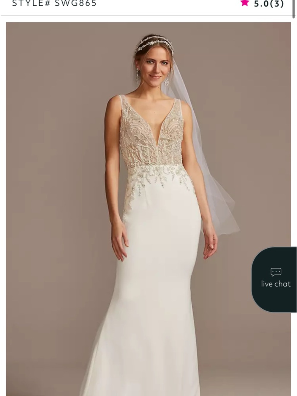 Sleeveless V-Neck Wedding Gown with Champagne Beaded Bodice